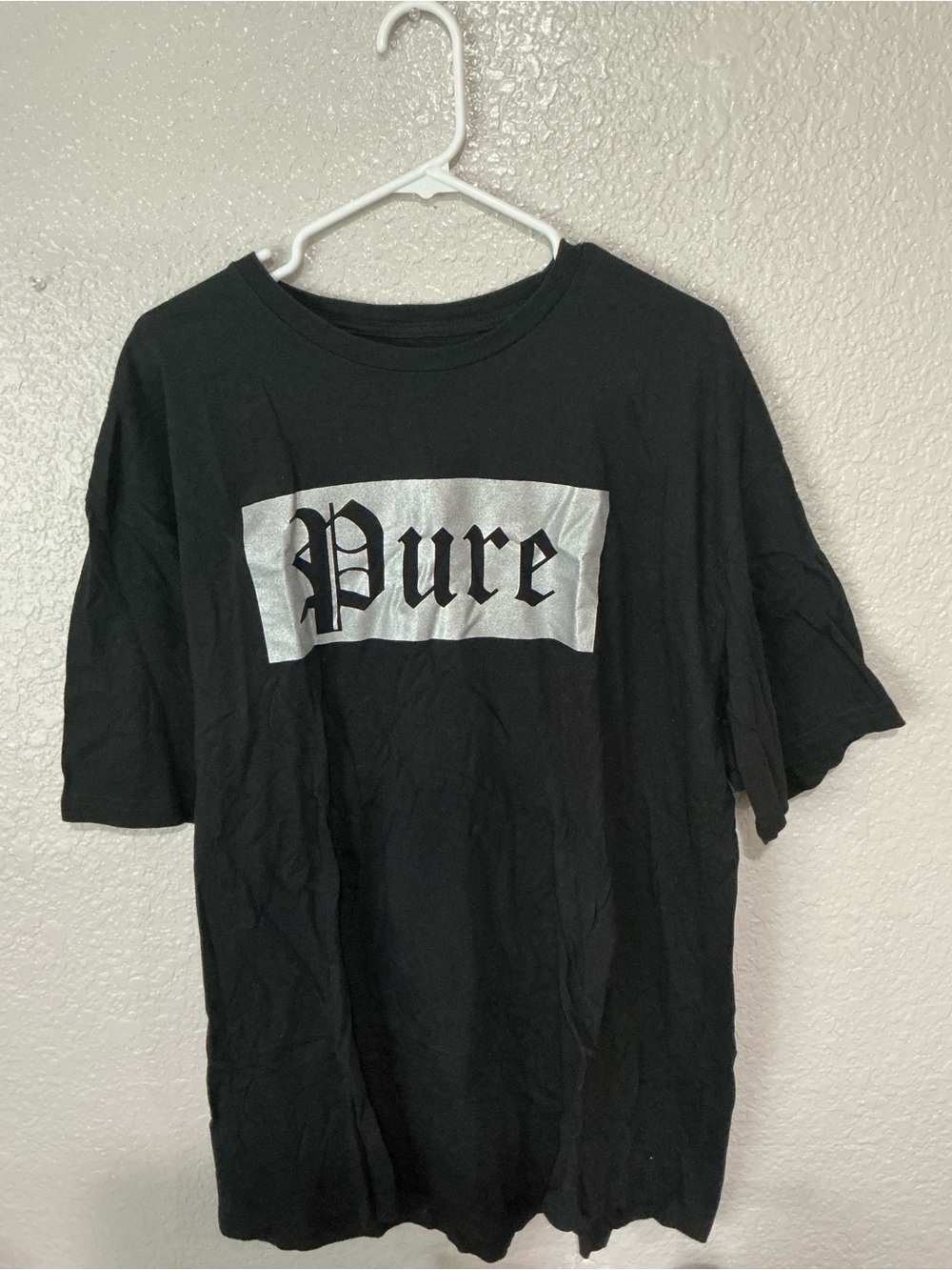 Black "Pure" Graphic Tee - Men's Crew Neck Shirt